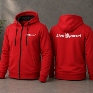Hoodie Zipper Merah Lion Parcel